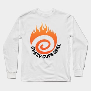 Crazy Guys Grill Flame Black Long Sleeve T-Shirt